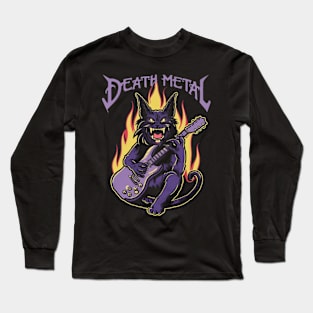 death metal Satanic Baphomet cat Long Sleeve T-Shirt